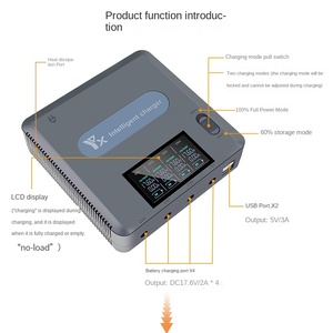 Chargeur d'écran couleur Dajiang <span class=keywords><strong>Mavic2</strong></span> & Royal2 avec 6 ports (4 batteries + 2 USB) Plaque de stockage et de charge pour - Product Image 3