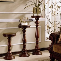 Table d'angle d'entrée en bois massif de style européen pour hôtel, maison, salon, chambre, villa, en chêne blanc brun antique, pour plantes et fleurs