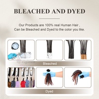 Extensions de dreadlocks brésiliennes Remy Afro Kinky faites à la main, douces, noires naturelles, vraies locs pour tresses au crochet