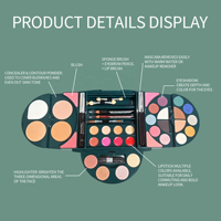DOOUCI OEM/ODM Makeup Kosmetik All in One Bedak & Primer Wajah Set Palet Makeup Portabel Perlengkapan Kosmetik Perjalanan