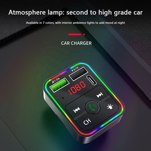 Nhà máy 5 trong 1 xe BT FM Transmitter đầy màu sắc LED Đèn nền tay miễn phí xe Kit Sạc TF Thẻ MP3 máy nghe nhạc USB A + C PD sạc xe hơi - Product Image 5