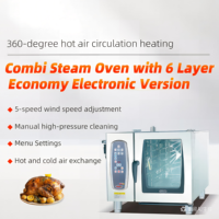 Four à vapeur électrique professionnel de table à 6 niveaux en acier inoxydable 380V 9kW, nettoyage facile