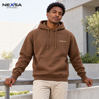 Sweat-shirts et pulls à capuche pour hommes en coton marron chocolat, personnalisés par le fabricant, vente en gros, motif graphique, épais, style streetwear décontracté