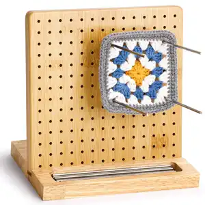 Planche de blocage pour le tricot au crochet, 7.8 pouces Petit bloqueur d'accessoires au crochet en bois artisanal pour carrés de grand-mère