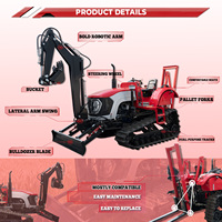 Tractor Agrícola de 80HP con Descuento, Tractor de Orugas Hidráulico Diésel con Certificación CE e Implementos Agrícolas