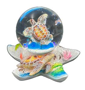<strong>Wholesale</strong> Handmade Carved Resin Craft Souvenir <strong>Snow</strong> <strong>Globe</strong> Resin Dolphin Sea Turtle Palm Tree Starfish Crystal Resin Water <strong>Globe</strong> - Product Image 2