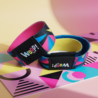Bracelet RFID promotionnel personnalisé en tissu extensible 13,56 MHz, écologique, pour événements et paiement sans argent liquide lors de festivals