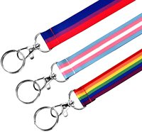 Lanière en polyester Fierté Gay avec crochet, imprimée recto-verso, écologique, porte-badge et porte-clés pour les défilés de la Fierté