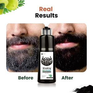 Wiseking Bio Color Beard Shampoo 200ml Color negro Beard Dye Cubre rápidamente <span class=keywords><strong>Barba</strong></span> <span class=keywords><strong>blanca</strong></span> Color negro natural No PPD Black Shampoo - Product Image 5