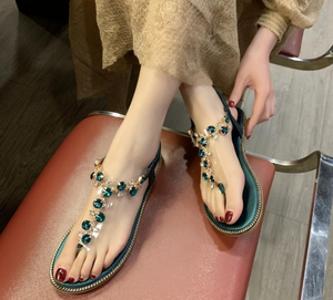 New Flat thời trang sang trọng Womens kim cương Dép Rome thiết kế giá thấp nhà máy Quảng Châu bán buôn Chất lượng cao Lady dép giày - Product Image 2