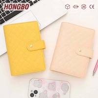 Hongbo Best Seller A6 Reliure à anneaux en cuir grainé gaufré matelassé, 19 couleurs, anneaux dorés de 30 mm, pour gestion budgétaire et rangement de documents