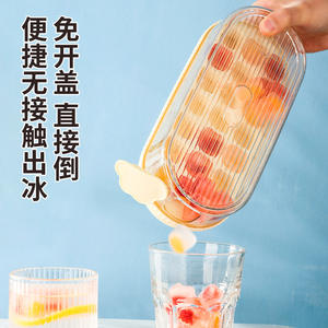 BZ 21 แม่พิมพ์ทำน้ำแข็งซิลิโคนความจุขนาดใหญ่เกรดอาหารพร้อมฝาปิดเครื่องทำน้ำแข็งในตู้แช่แข็งกล่องเก็บน้ำแข็งในครัวเรือน - Product Image 1