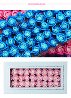 Savon en forme de rose artificielle en gros, 50 pièces, DIY, fleur de savon à 3 couches avec boîte