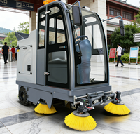 Barredora Eléctrica AOMAN de Cuatro Ruedas con Motor, Bomba, Brazo Robótico Telescópico, Tanque de Agua, Contenedor de Basura y 4 Cepillos de Limpieza