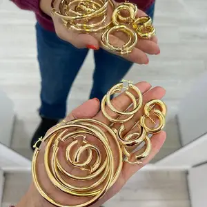 20mm 30mm 45mm 60mm 925 <strong>Silver</strong> Pin Chunky Tube <strong>Hoop</strong> Earring 2024 New Arrive European Women Classic Trendy <strong>Small</strong> Medium Big <strong>Hoop</strong> - Product Image 1