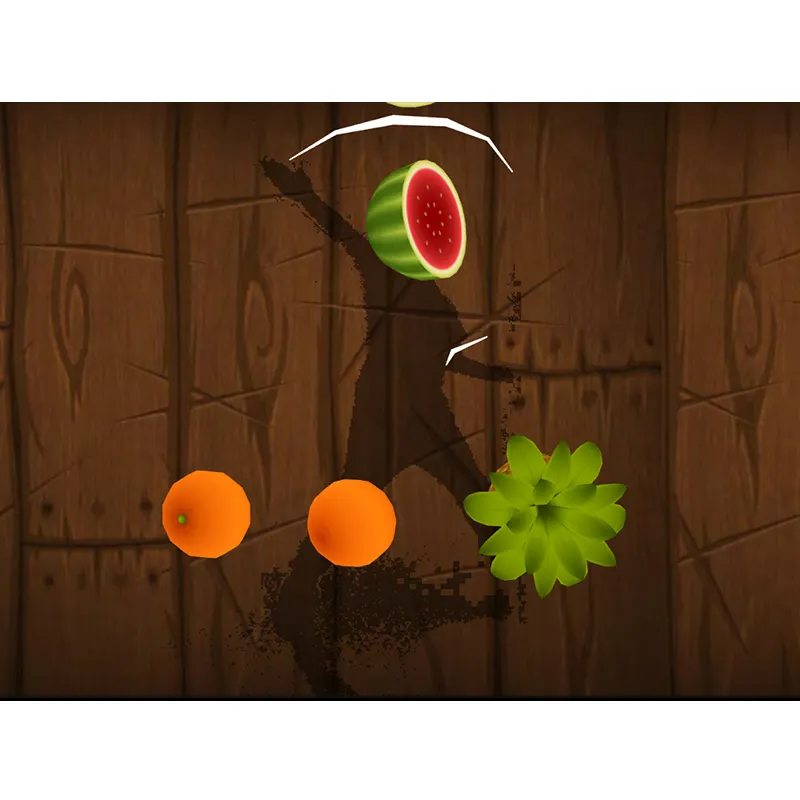 Jeu de projecteur mural interactif à fruits découpés, avec système de déformation pour aire de jeu d'intérieur pour enfants