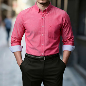 Camicia Oxford Bianca <span class=keywords><strong>Casual</strong></span> da <span class=keywords><strong>Uomo</strong></span> in Cotone e Poliestere con Bottoni, Taglia 5XL, Primavera - Product Image 4