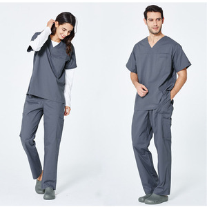 ANNO Unisex grigio Navy bidirezionale Stretch Medical scrub tessuto chirurgico da medico per abbigliamento da lavoro uniformi ospedali per uomo - Product Image 5