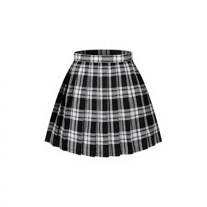 High Waist Black Plaid <b>Pleated</b> <b>Skirt</b> Girls <b>School</b> Uniform Bottoms Korean Style Mini girls <b>Skirt</b> - Product Image 1