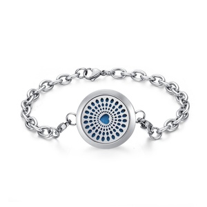 Fashion Design <b>Adjustable</b> Stainless Steel Locket Aroma Perfume Essential Oil Aromatherapy Unisex Jewelry <b>Bracelet</b> - Product Image 3