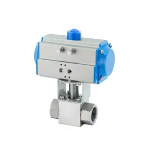 DN20/DN25 32Mpa 300bar High Pressure Ball Valve 2 Way SS304 Pneumatic Ball Valve 3/4 1 inch Natural Gas Filling Station Valve