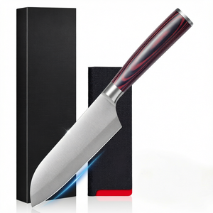 <span class=keywords><strong>PAUDIN</strong></span> Santoku-Messer 13 cm Edelstahl Ultrascharf Holzgriff Küchenmesser - Product Image 1