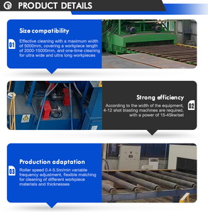 Bảo trì thấp liên tục thép bắn nổ máy tiền xử lý dòng cho nhà máy đóng tàu tấm với sấy dòng - Product Image 3