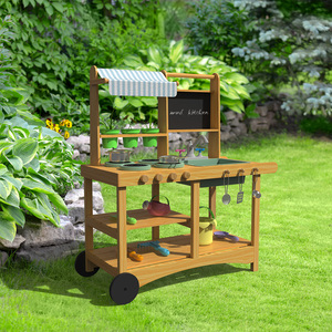 2024 New Design Cooking Pretend Play <strong>Outdoor</strong> Wooden <strong>Mud</strong> <strong>Kitchen</strong> Play Set for Kids - Product Image 4