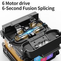 Machine à souder par fusion de fibres optiques M6 améliorée avec OPM VFL, 6 moteurs, haute précision, entièrement automatique, soudage en 6s, chauffage en 16s
