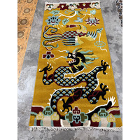 Tapis en laine tufté à la main Oushak, classique, avec envers en latex, à poils ras, durable, antidérapant, lavable, taille personnalisable, pour sol domestique, bleu et marron