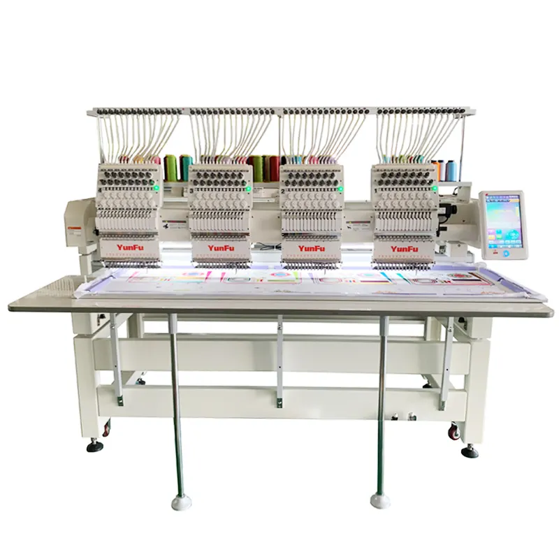 YUNFU Maya Multifunction Used 4 Heads Embroidery Machine Computerized Loe Price For T Shirt Hat Flat