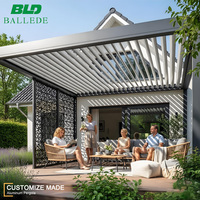 Pergola de Luxe Extérieure en Aluminium Étanche avec Toit à Lames et Écran d'Intimité pour Zone de Repas Extérieure – Fabricant Canadien
