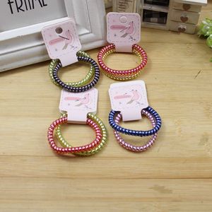 Coleteros de Resina Plástica Estilo Coreano con Diseño de Cable Telefónico y Color Degradado, Accesorio Casual para el Cabello - Product Image 1