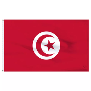 Drapeau de la <span class=keywords><strong>Tunisie</strong></span> 3x5 pieds, double couture, en polyester avec œillets en laiton - Product Image 1