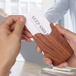 Portable en bois poche porte-cartes de visite peint Technique tenture murale hommes porte-cartes de crédit nom porte-cartes <span class=keywords><strong>portefeuille</strong></span> - Product Image 3