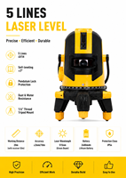 Niveau laser industriel portable Huake, instrument de mesure numérique mini, laser vert, couleur 3D, auto-nivelant, lithium