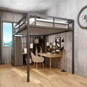Letto <span class=keywords><strong>a</strong></span> <span class=keywords><strong>Soppalco</strong></span> Moderno con Design di Scale in Legno, Adatto per Letto Singolo, Matrimoniale o Queen Size, Ideale per Adulti - Product Image 3