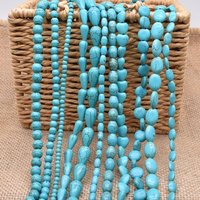 Blue Abacus Stone Turquoise Teardrop Shape Loose Spacer Beads 15 \ "Strand 8mm DIY Charm Jewelry Making 4mm Size Options