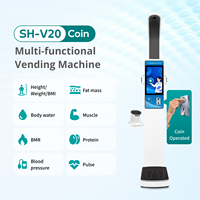 Báscula Corporal Multifuncional Operada con Monedas SH-V20 con Pantalla Táctil, Estación de Chequeo de Salud de Autoservicio