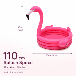 Piscine gonflable flamant rose pour enfants, piscine gonflable à trois anneaux pour bébés, pour jouer à la maison, en intérieur et en extérieur - Product Image 3
