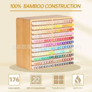 New cross-border wooden marker <b>storage</b> rack, desktop <b>drawing</b> stick display rack, wooden watercolor pen and paintbrush <b>storage</b> - Product Image 5