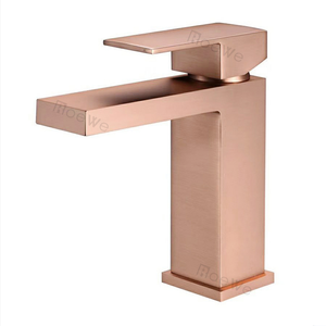 Robinet de lavabo monocommande en or rose pour salle de bain, à poser sur le comptoir, pour lavage des mains - Product Image 1