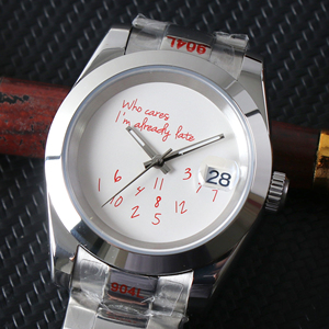 Reloj Para Hombre Mecánico Automático DIY de 36/39 mm A Quién Le Importa Ya Voy Tarde, Resistente al Agua - Product Image 3