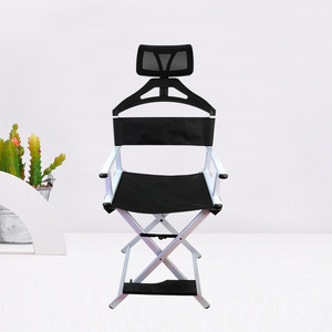Chaise de réalisateur portable, pliable, professionnelle, télescopique, en acier inoxydable, pour maquilleurs, artistes, pêcheurs, avec appui-tête - Product Image 6