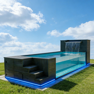 Piscina Elevada Personalizada para Jardín o Patio Trasero con Marco de Acrílico, Ventana de Vidrio Acrílico Grueso, Fibra de Vidrio y Madera para Exteriores - Product Image 3