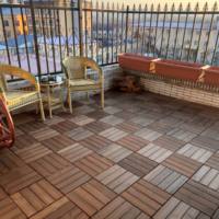 Jardin Balcon Terrasse Cour Terrasse en bois carbonisé Plancher modulaire portable Carreaux de terrasse imbriqués