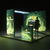 Support d'affichage modulaire portable à cadre en aluminium à montage rapide, avec toile LED SEG et boîte à lumière rétroéclairée pop-up, pour salons professionnels et événements