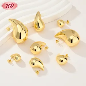 Fashion gold plated earrings 18k Aaa Zircon 18K Gold Plated Water Drop Earring For Women Jewelry