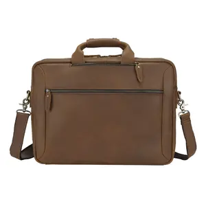 Custom Genuine Leather 15.6 inches Laptop Knapsack Backpack Business Office Bag Convertible Real Leather Briefcase Backpack