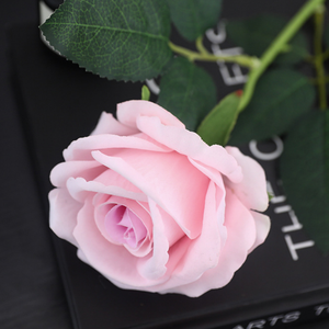Grande Rose Artificielle en Tissu Floqué à Branche Unique pour Décoration Murale d'Hôtel, Mariage, Aménagement Paysager et Saint-Valentin - Product Image 1
